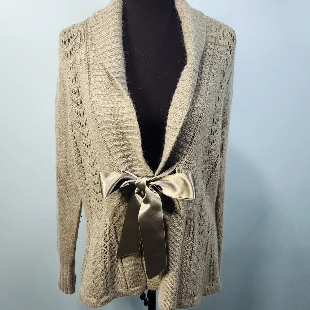 A. Gianetti angora blend open knit cardigan size Large. Lot E - Picture 6 of 7